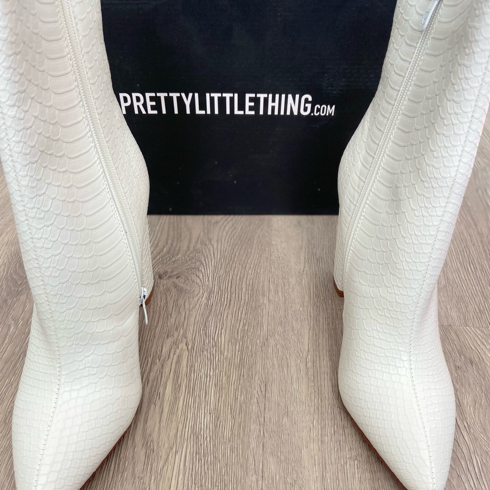 PrettyLittleThing all White Booties